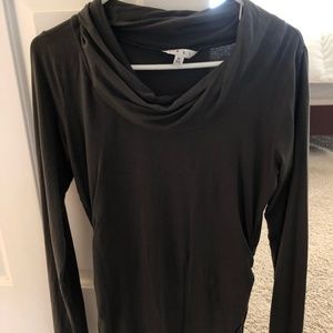 CAbi Cowl Neck Top (Size Medium), Color: Olive Green